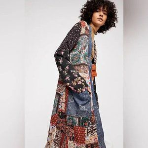 Free People Songbird Patchwork Coat S